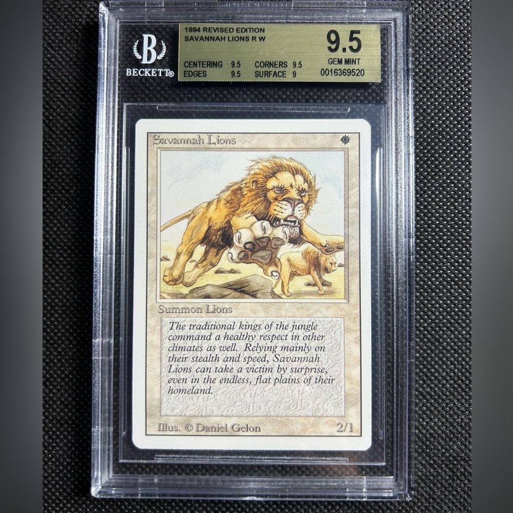 1994 Mtg Magic The Gathering Revised Savannah Lions Bgs 9.5 Gem Mint 🔥🔥🔥